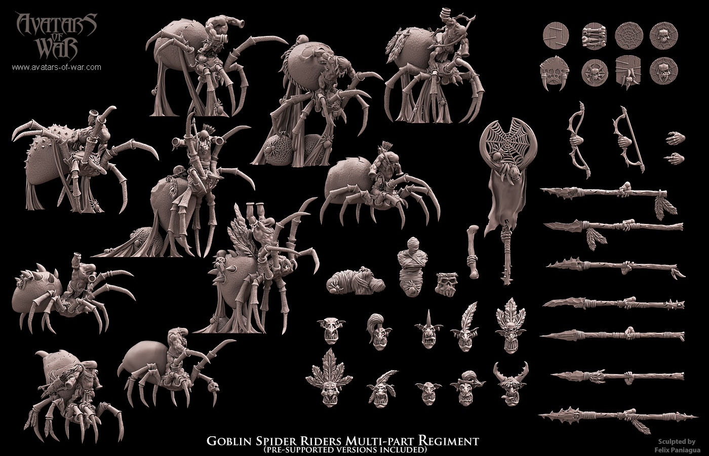 Goblin Spider riders multi-part regiment