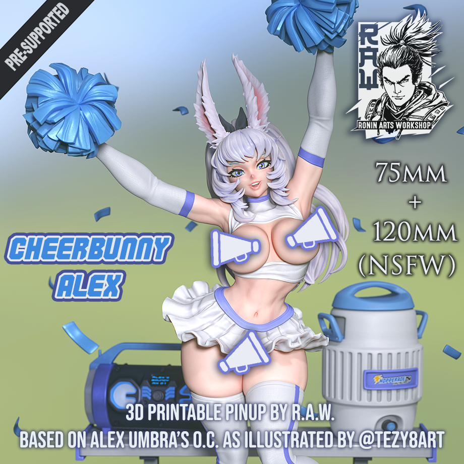 Cheerbunny Alex (NSFW) - 75mm and 120mm Pin-Up