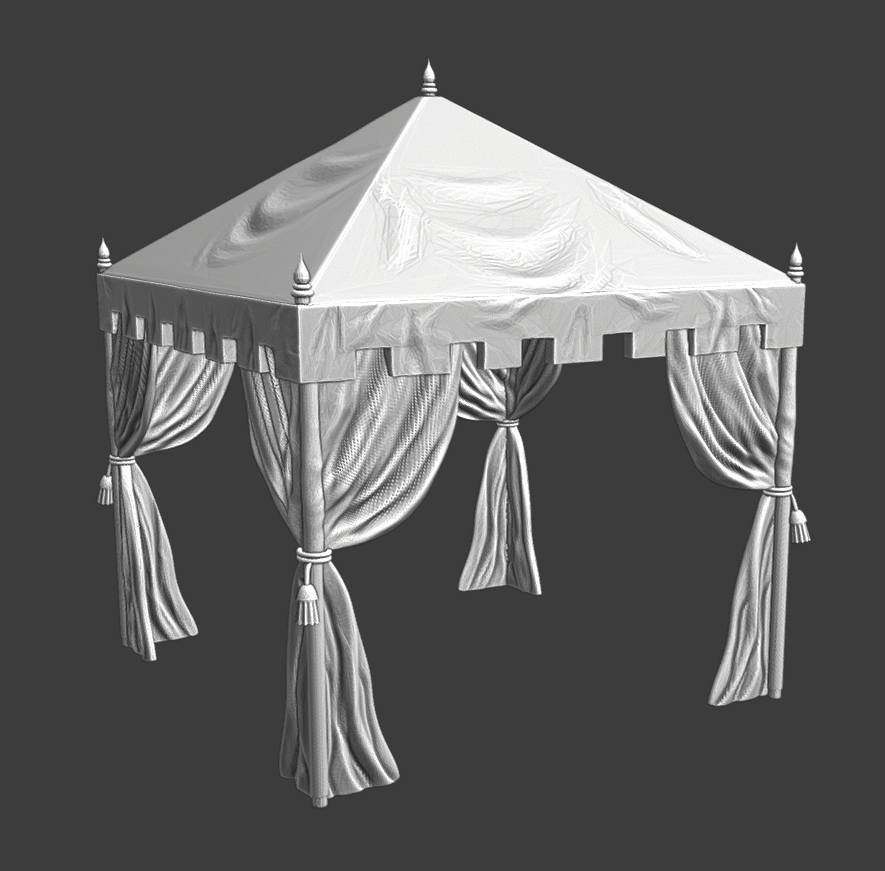 Medieval open tournament pavilion - Wargaming prop