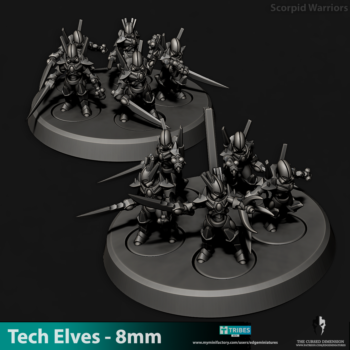 Scorpid Warriors - Tech Elves - 8mm