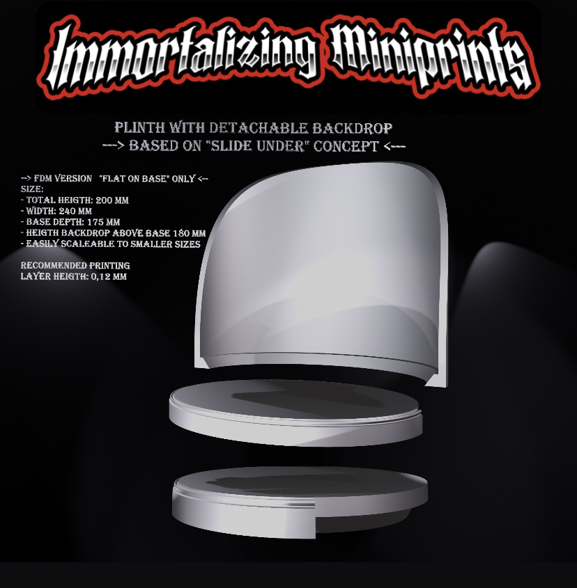 Plinth With Detachable Backdrop 240x180x200mm