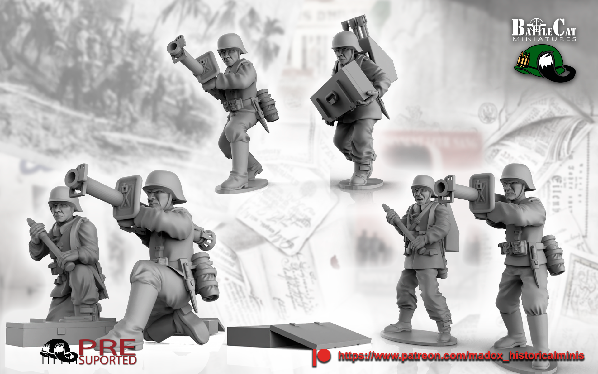 WWII German Luftwaffe MMG and Panzerscherk teams