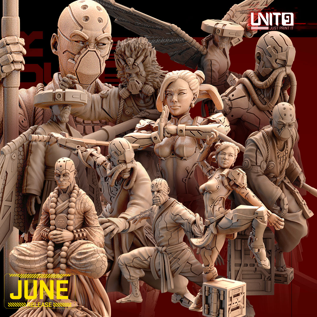 Cyberpunk models BUNDLE - Warrior Monks - (June24 release)
