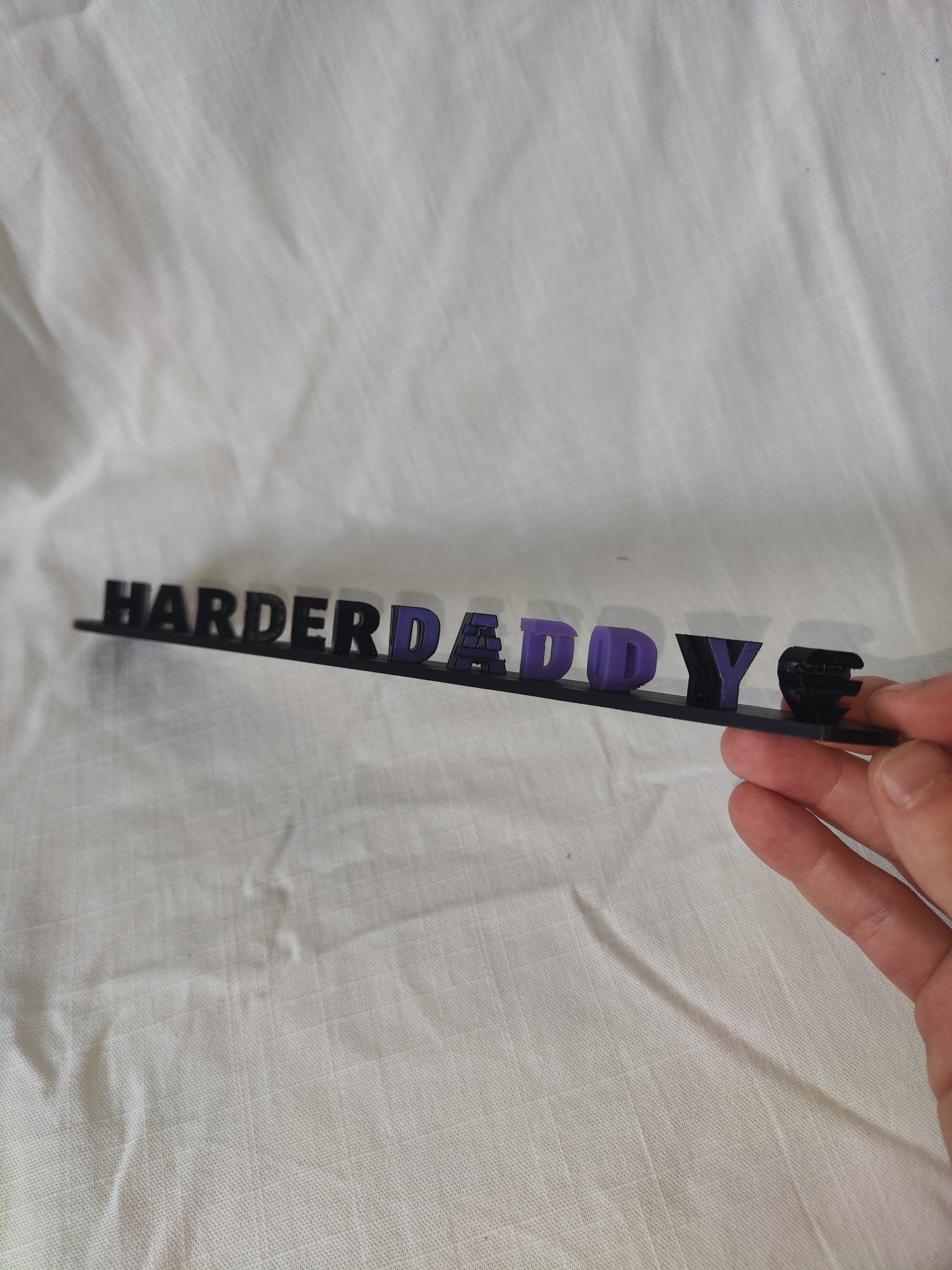 Double-Sided 3D Printed Desk Art - 'Make Love To Me' & 'Harder Daddy
