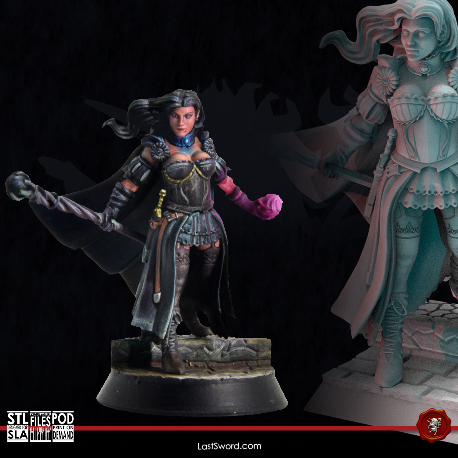 Lucretia, Lady of the Black Coven | Pre-Supported | 30mm High Kingdom