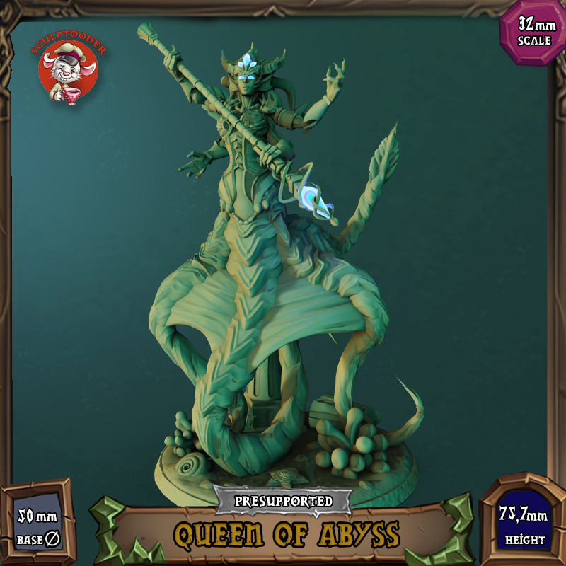 Queen of Abyss - 32mm scale pre-supported miniature