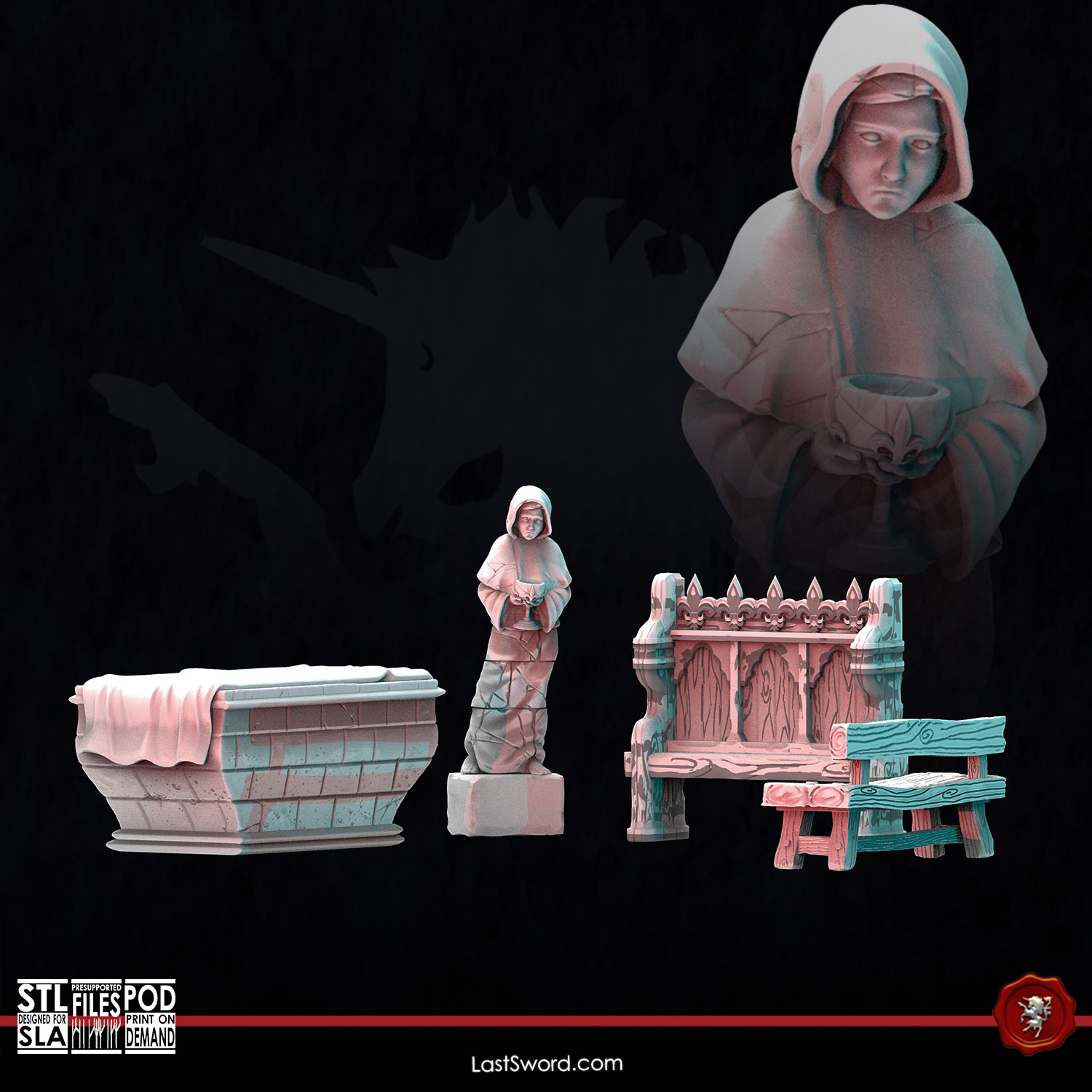 Chapel furniture | 30mm Fantasy Scenery