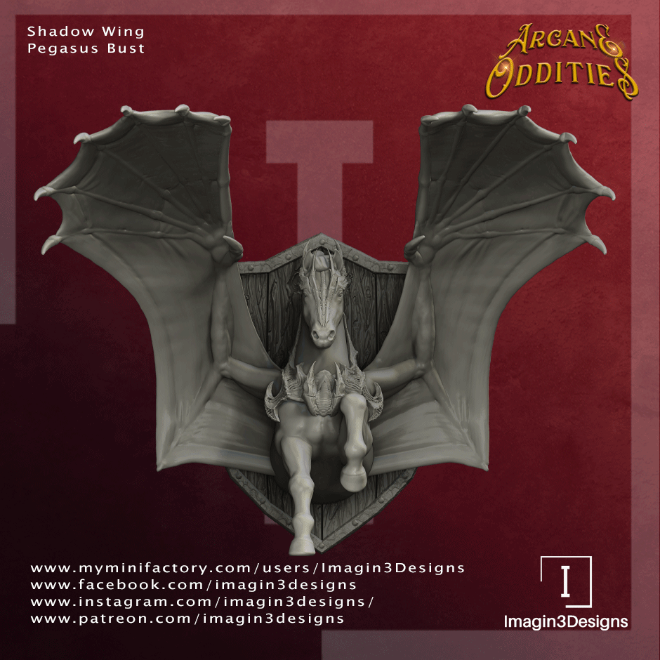 Pre-supported Shadow Wing Pegasus Bust