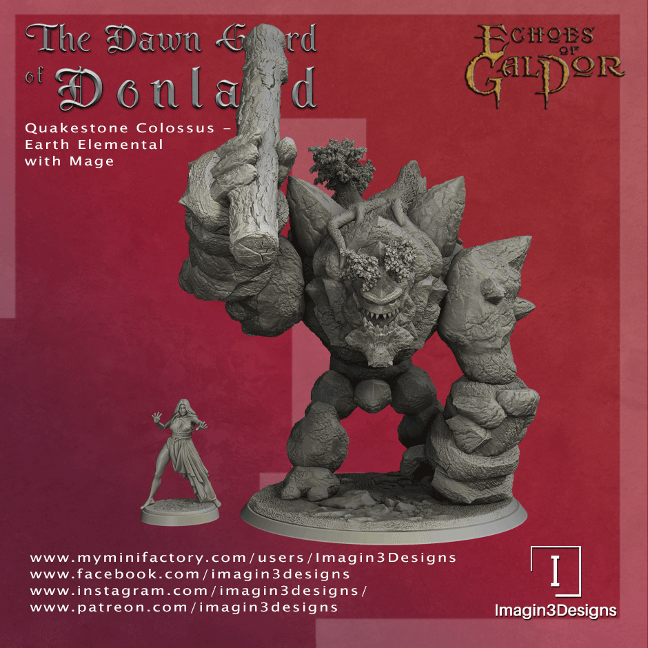 Quakestone Colossus Earth Elemental with Mage