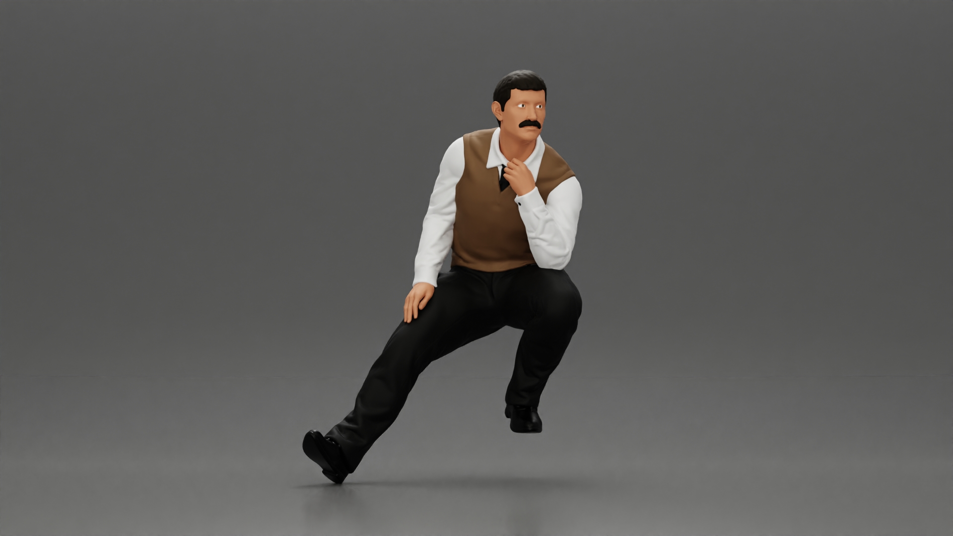 Turkish man in a cravat and slipover sitting