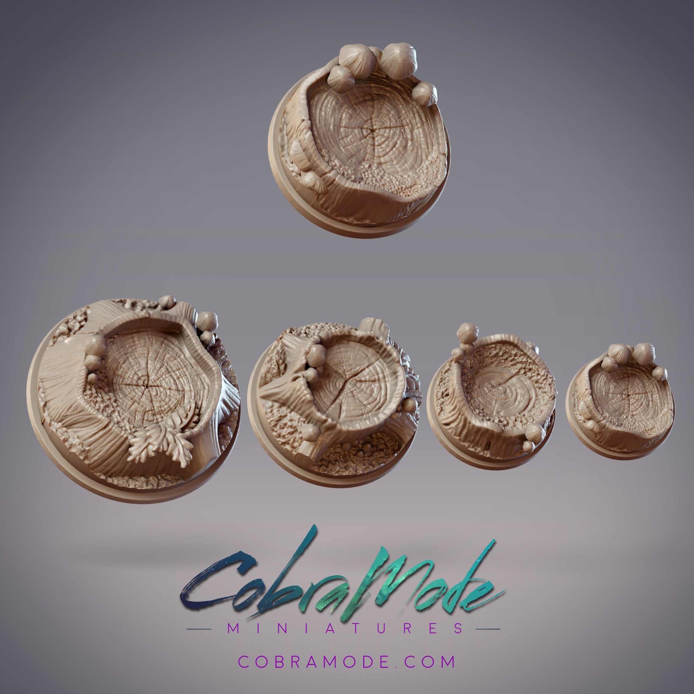 Mushrooms and Stumps Base Pack (4pcs)