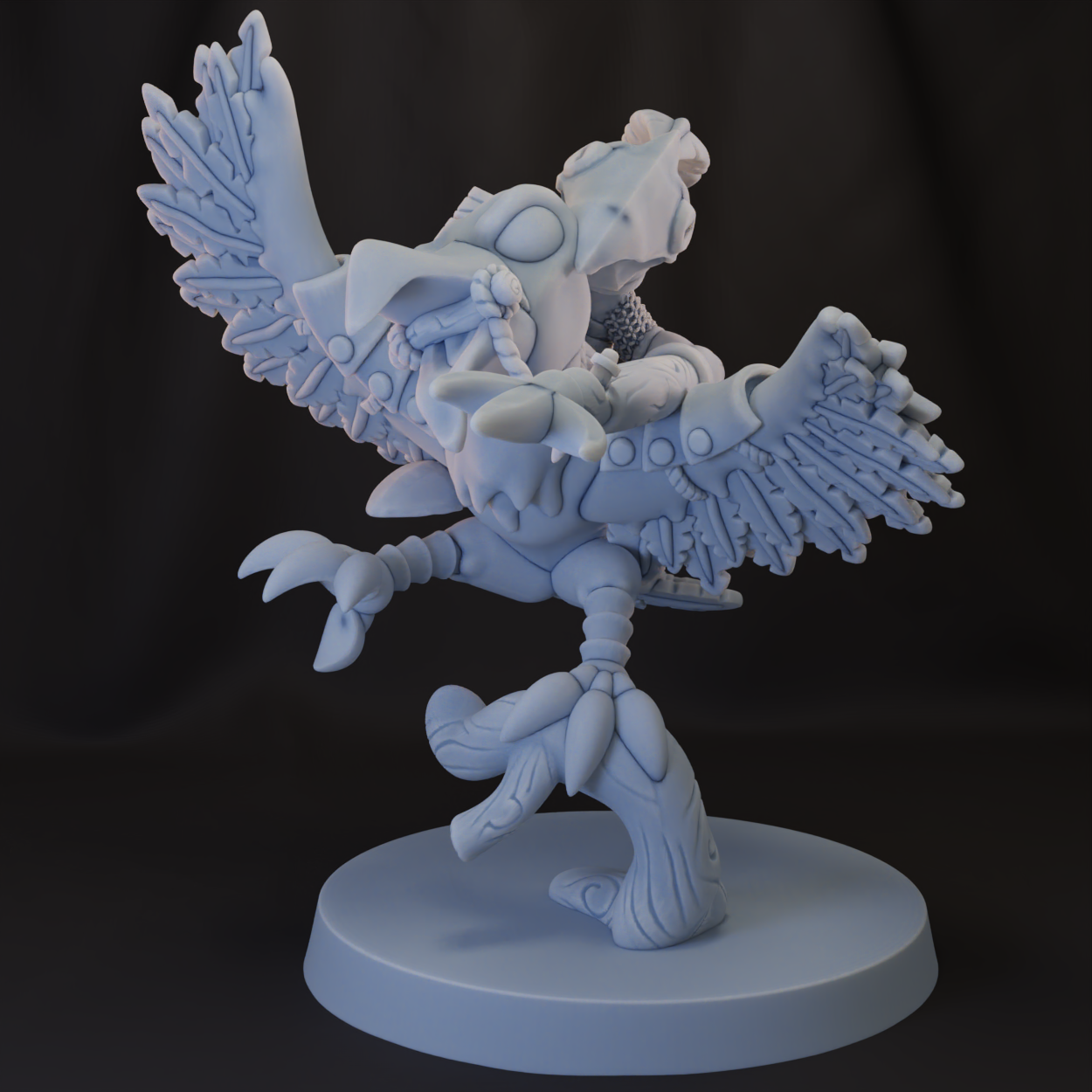 Kobold Crow Knight on Scrap Vulture