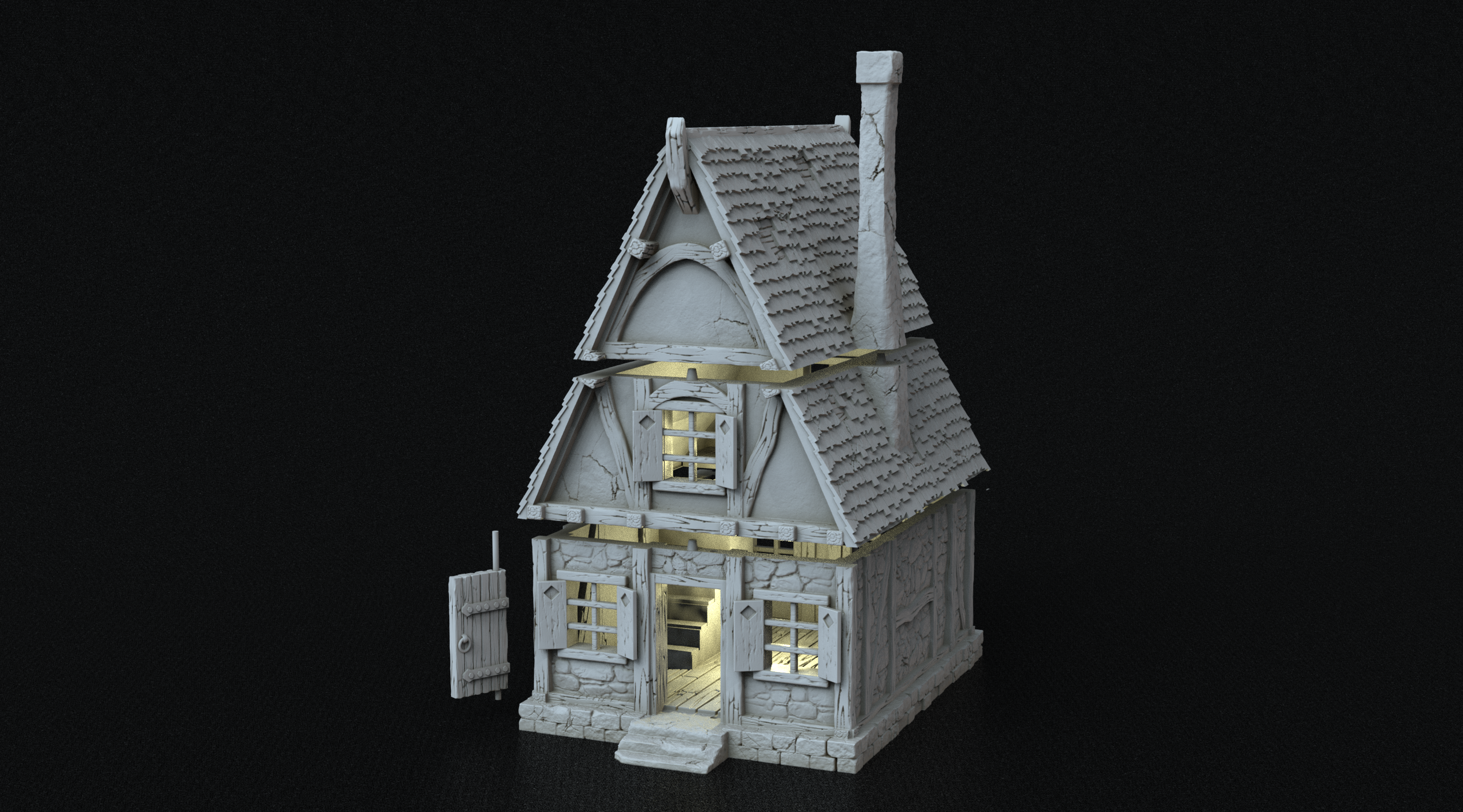 Half timbered and Stones House