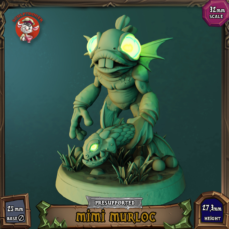 MImi Murloc - 32mm scale pre-supported miniature