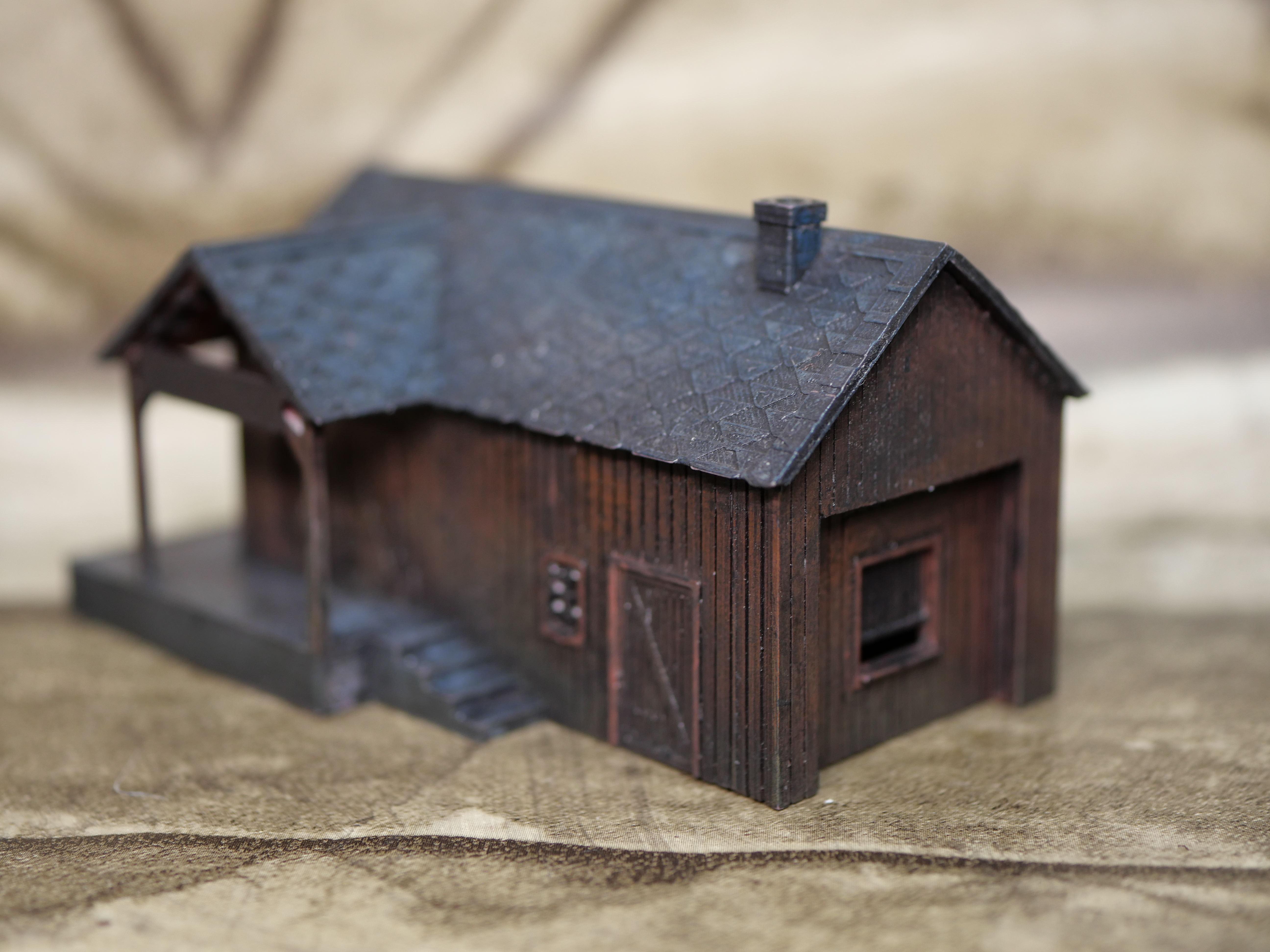 Station Building For N-Scale Model Train Layout