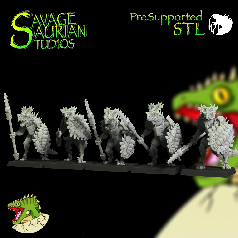 Iguanisaur Blood Guard Spears - Lizardmen