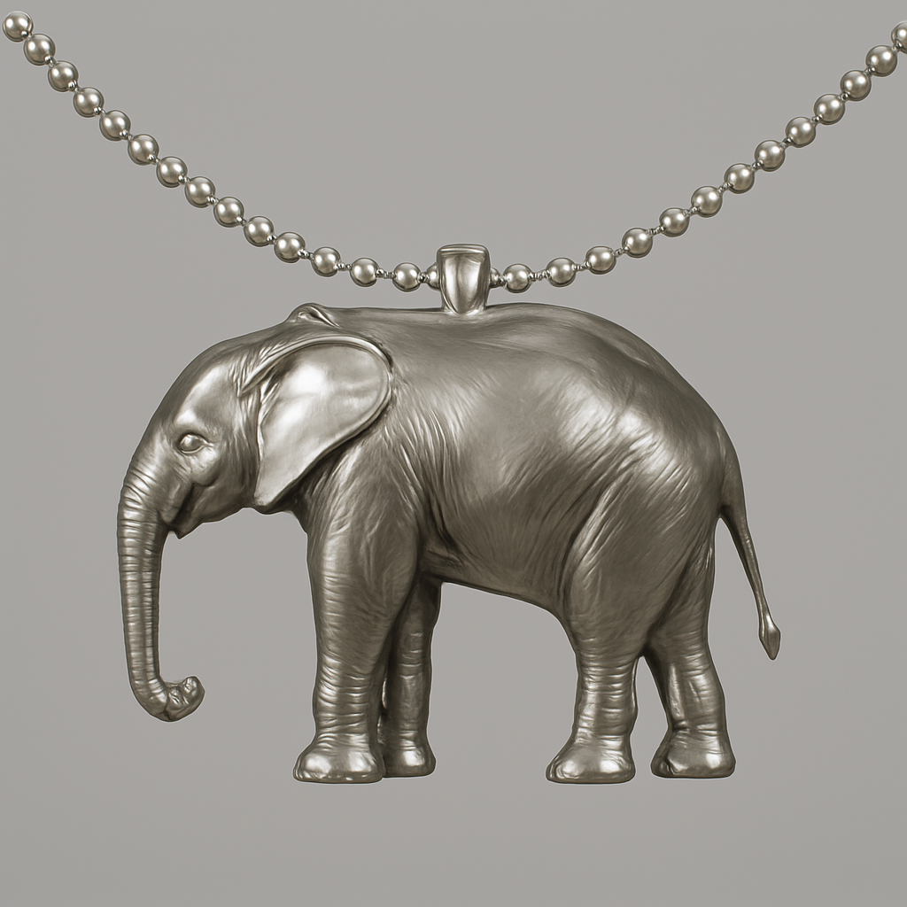 3D Printable Elephant Pendant – Cute & Detailed Animal Jewelry STL