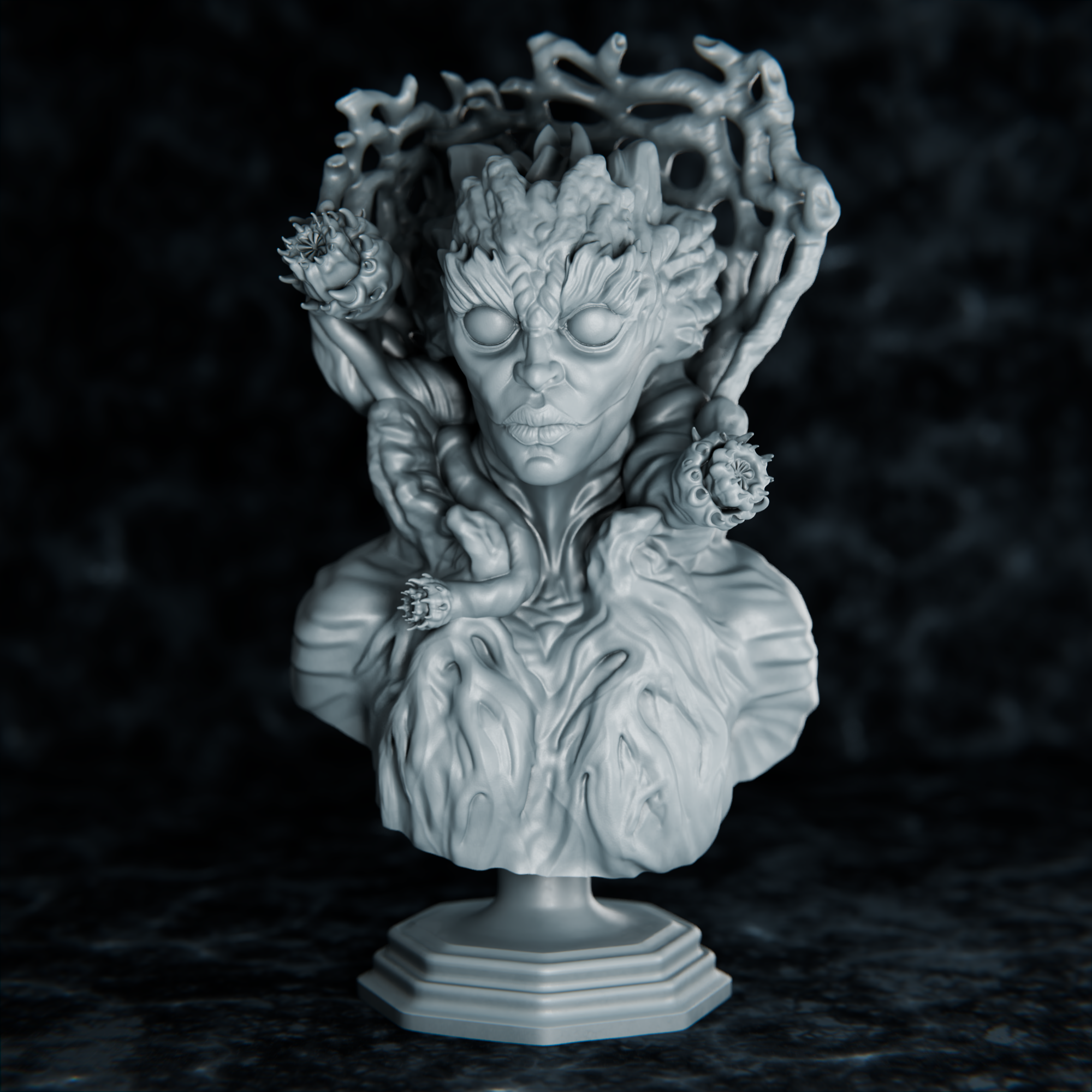 Mermaid, Queen of the Corals, presupported