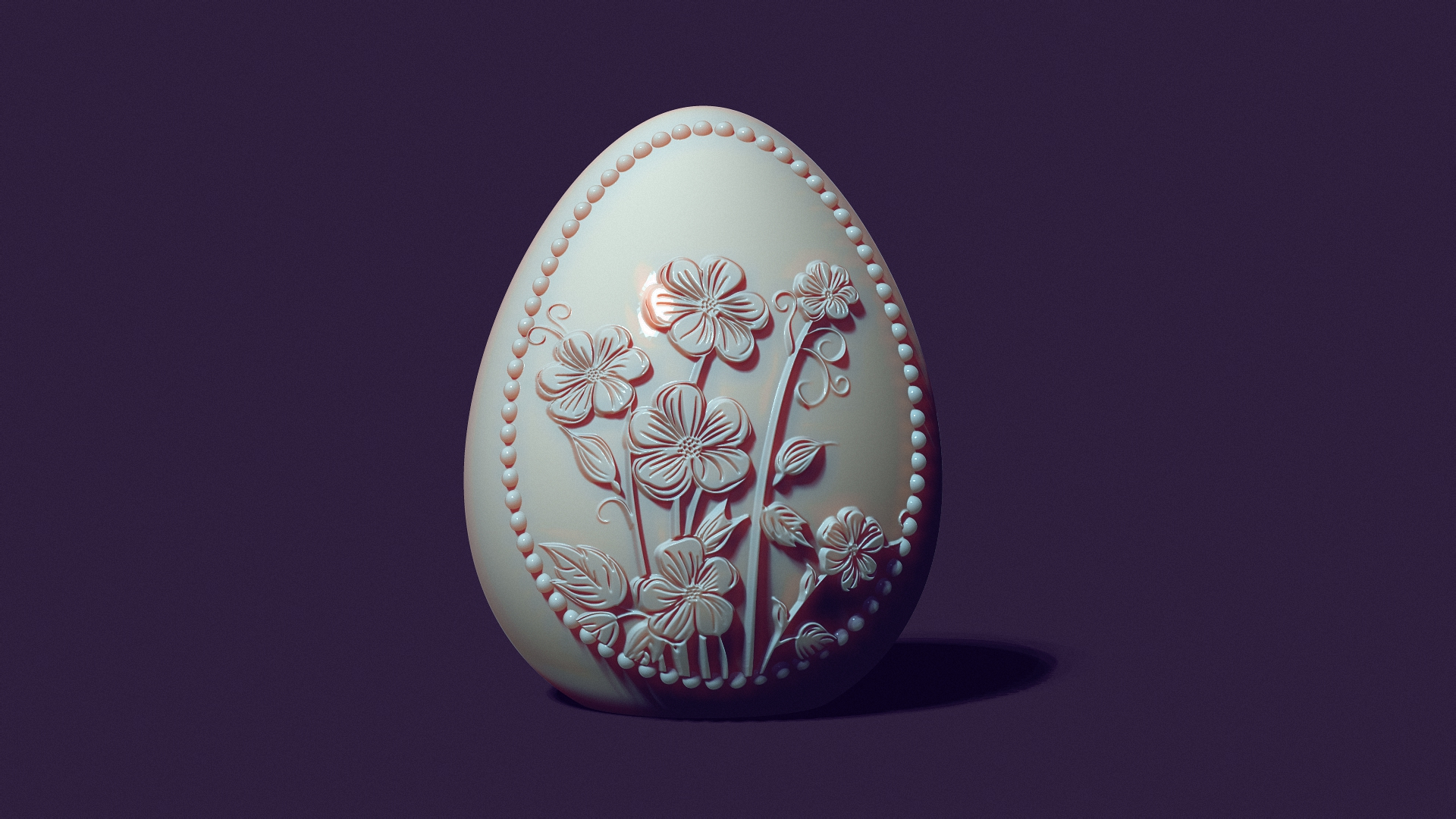 Easter egg mold with lily flower