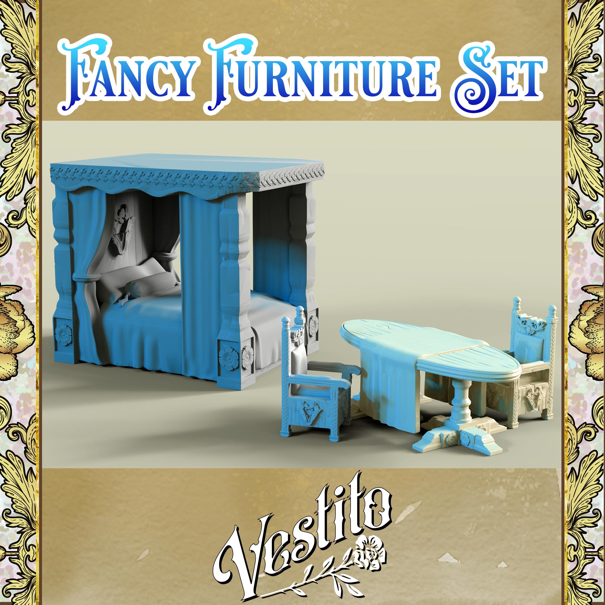Medieval Fancy Furniture Set