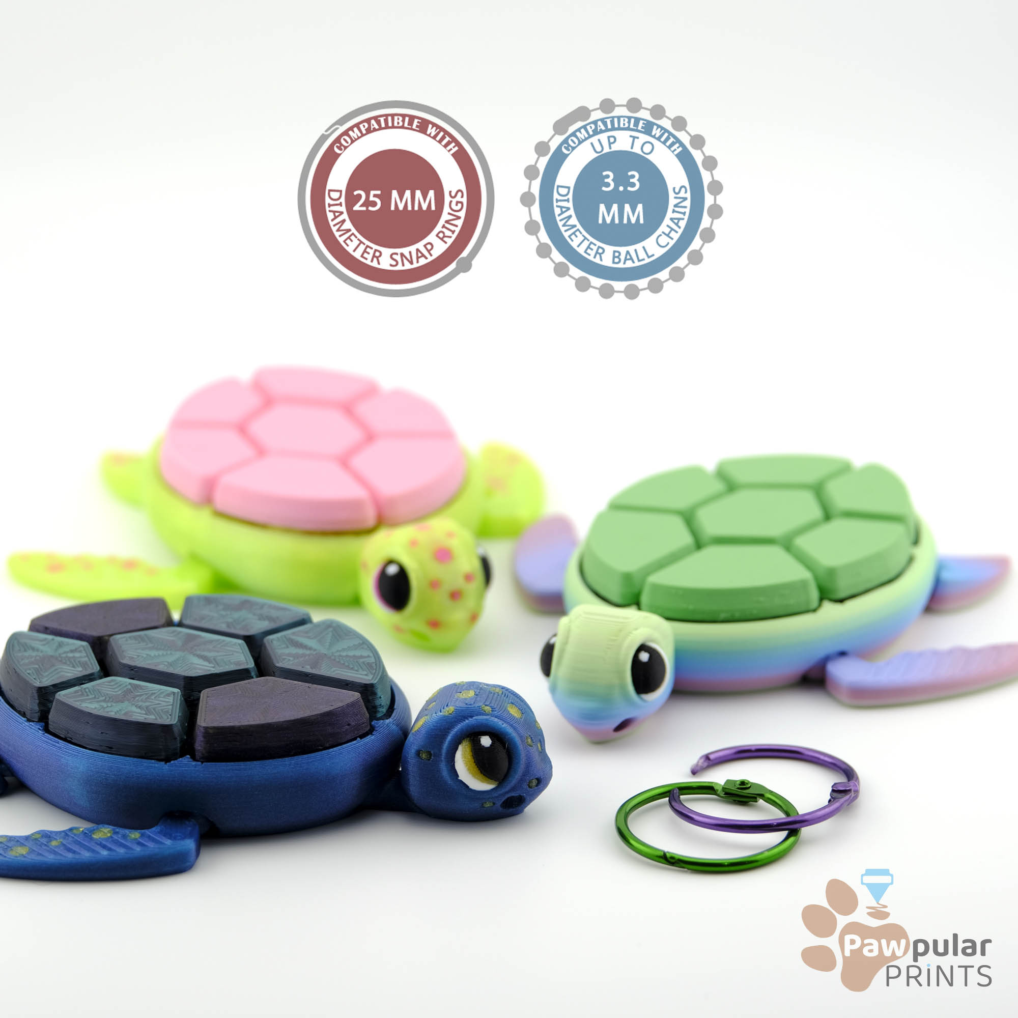 Sea Turtle, Multi-Clickers - Fidget Keychain [Private Use Only]