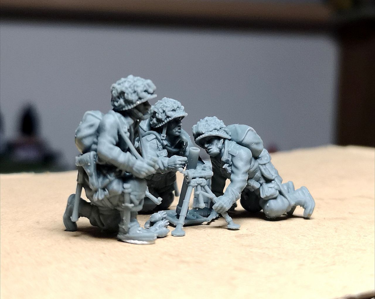 28mm US paratroopers, M2 Light Mortar and crew