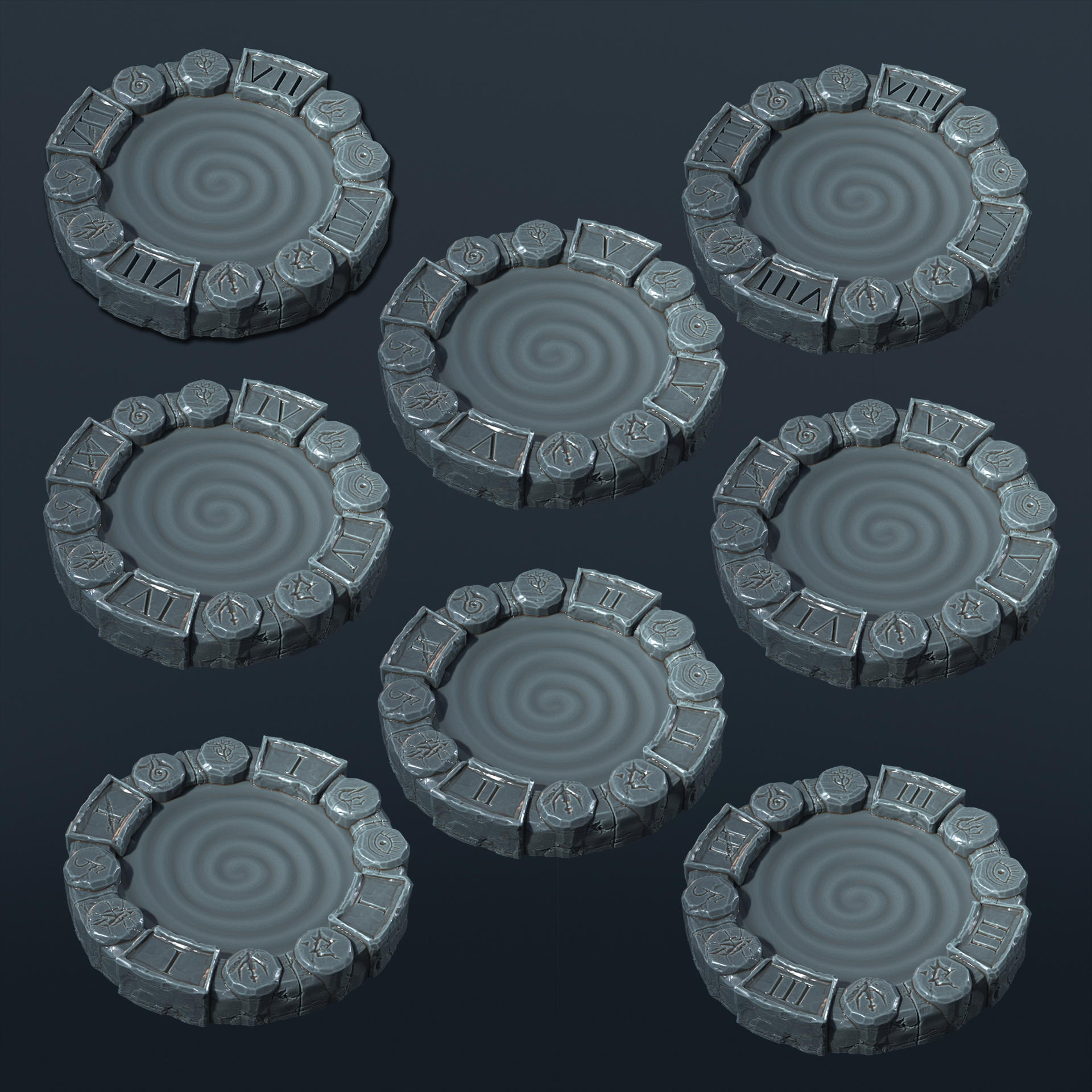 Fantasy Football Numbered Dungeon Portals [1 to 6] + (Extra VII and VIII)