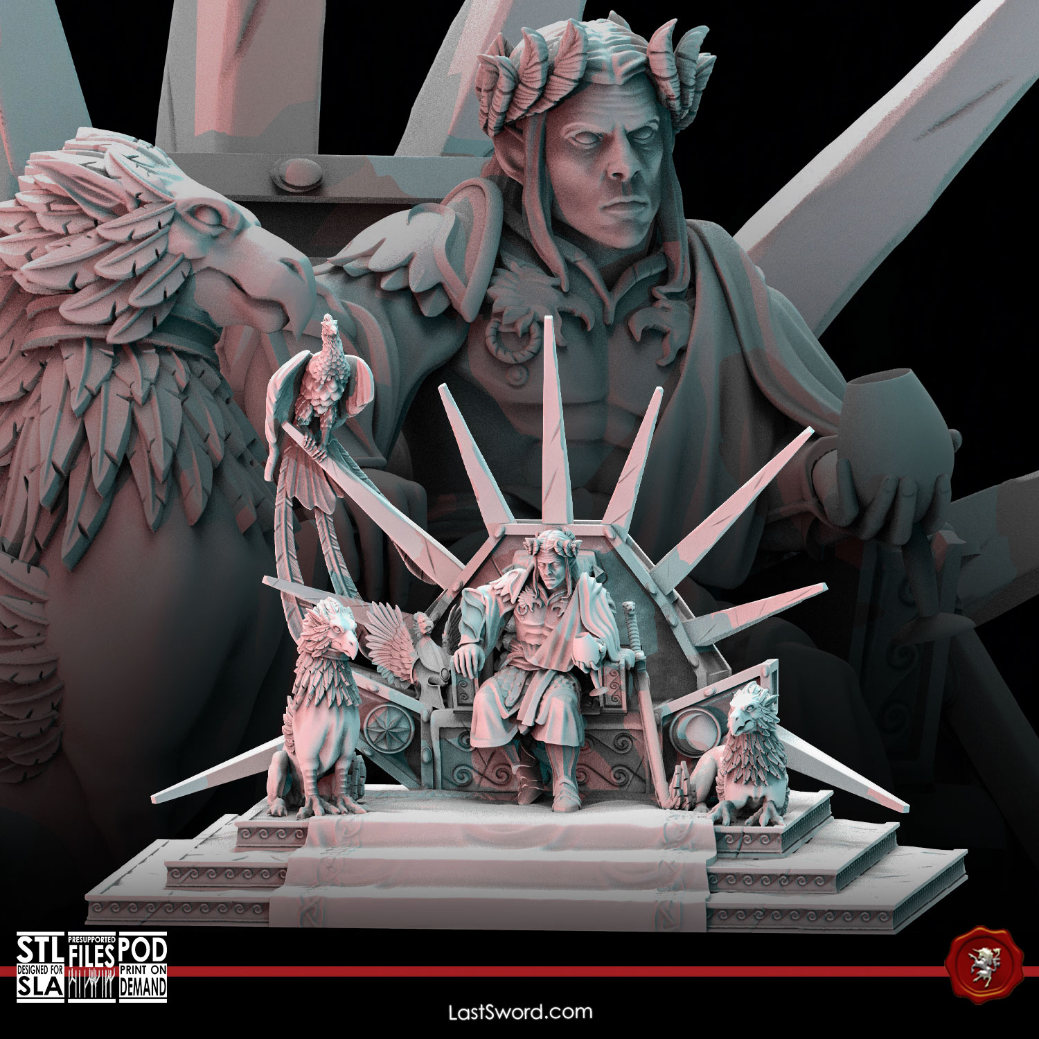 Elven Consul on throne | Pre-Supported | 30mm Fantasy