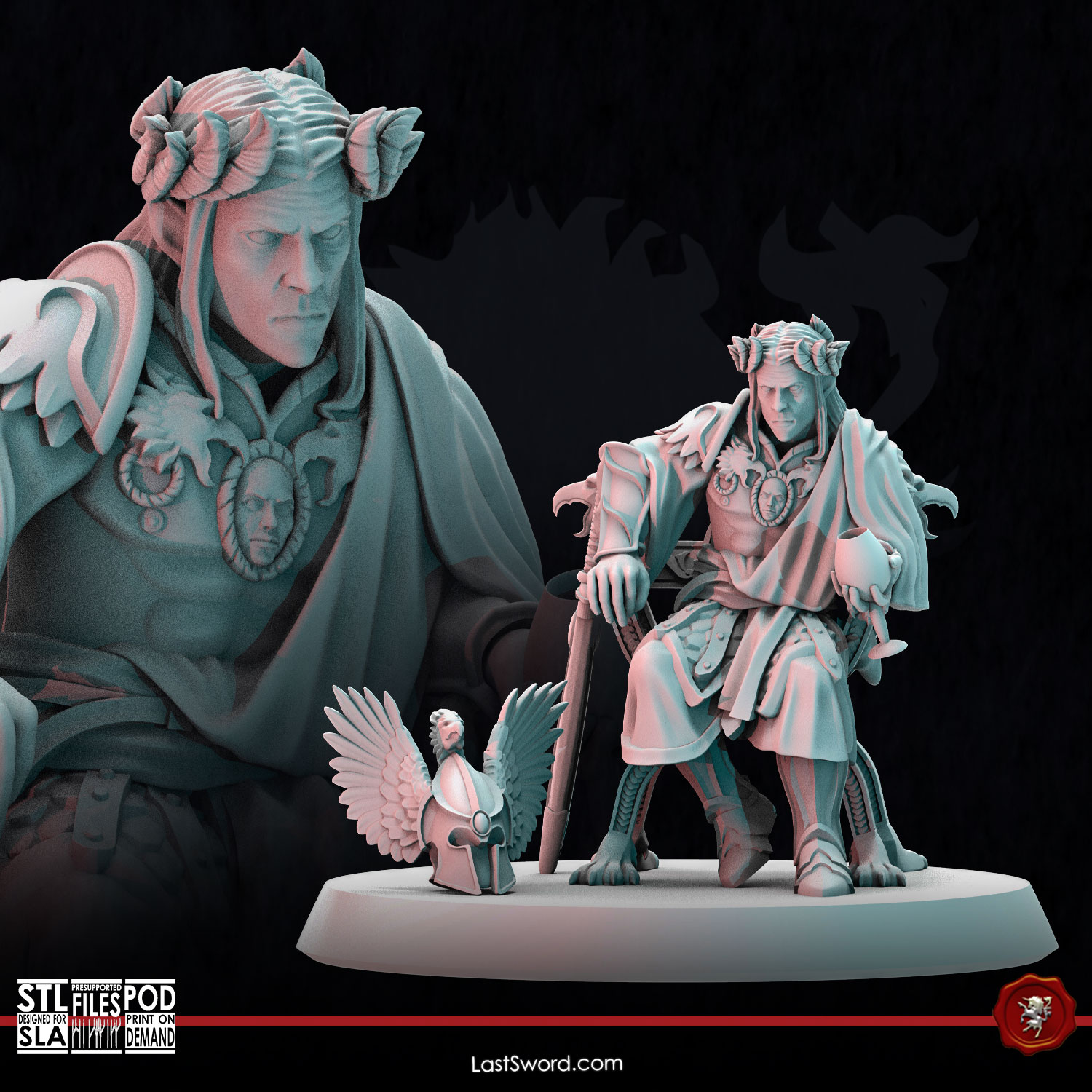 Elven Consul on chair | Pre-Supported | 30mm Fantasy