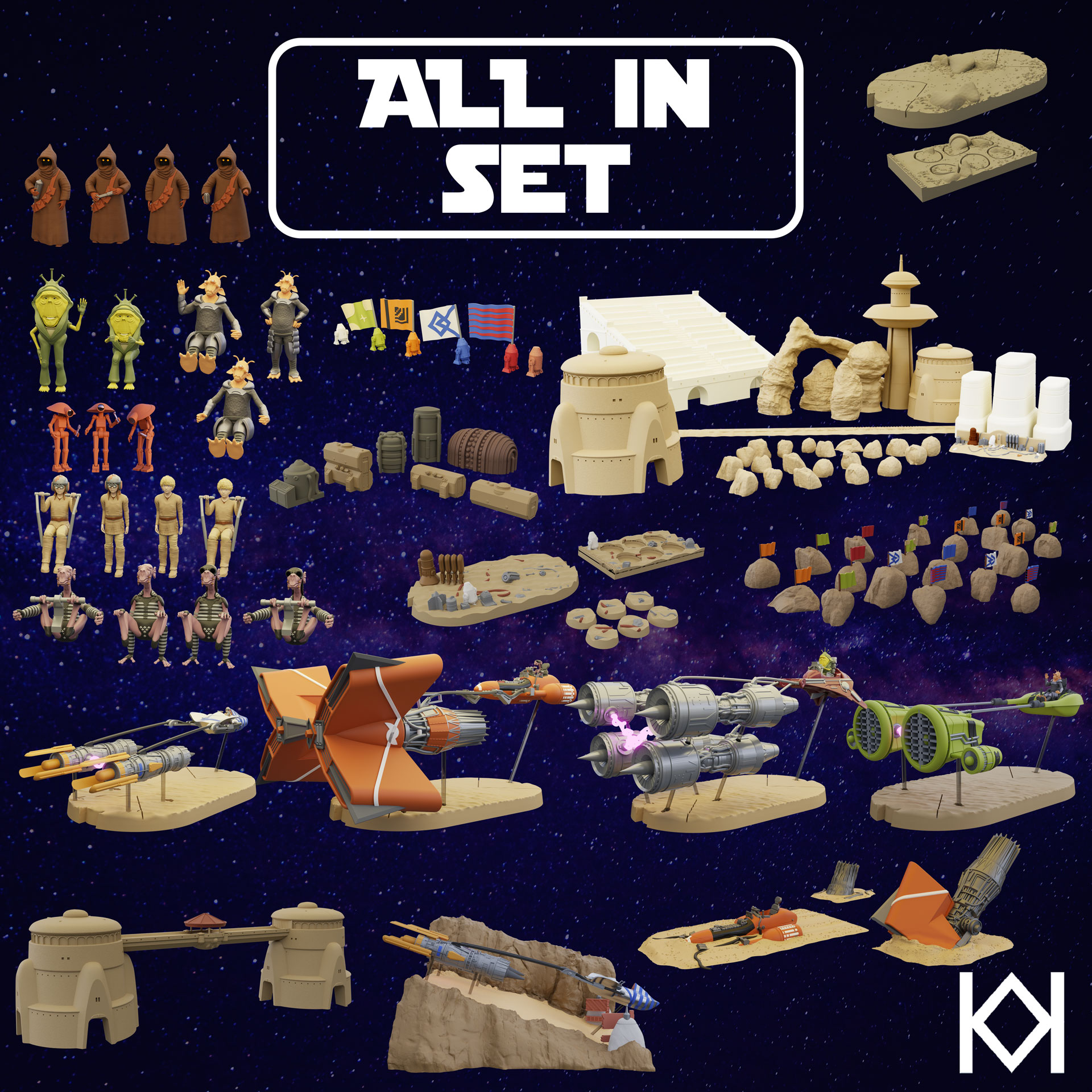Galactic Racers All In - Racers, Minis & Terrain
