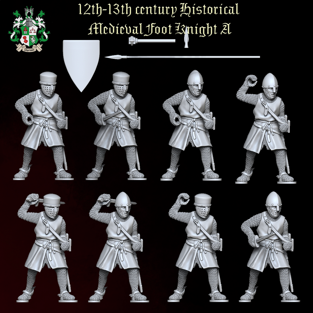 12th-13th century Historical Medieval Foot Knight A