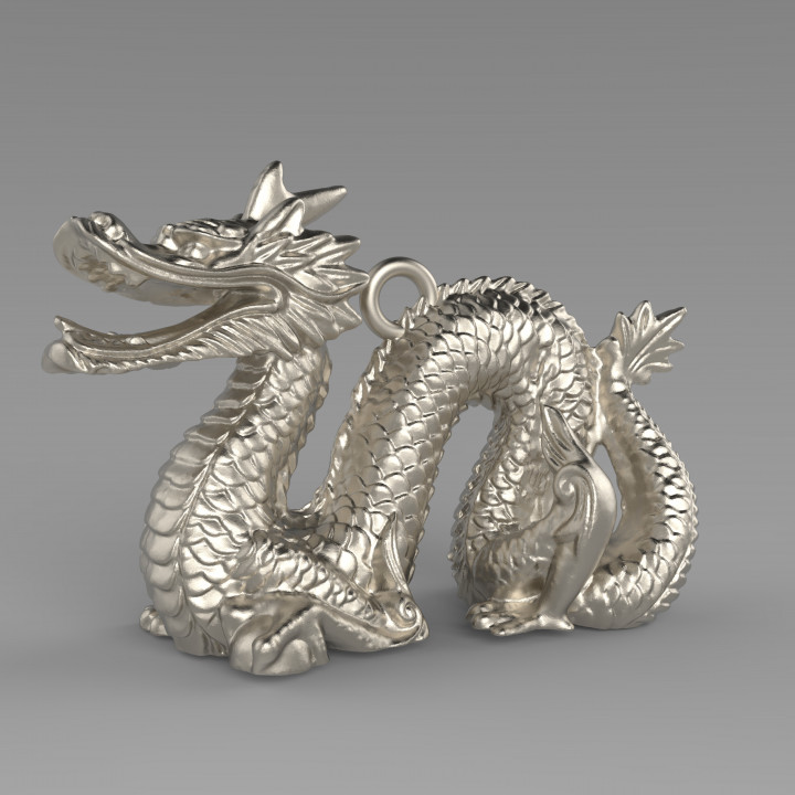 Majestic Silver Dragon Pendant – 3D Printed Fantasy Jewelry