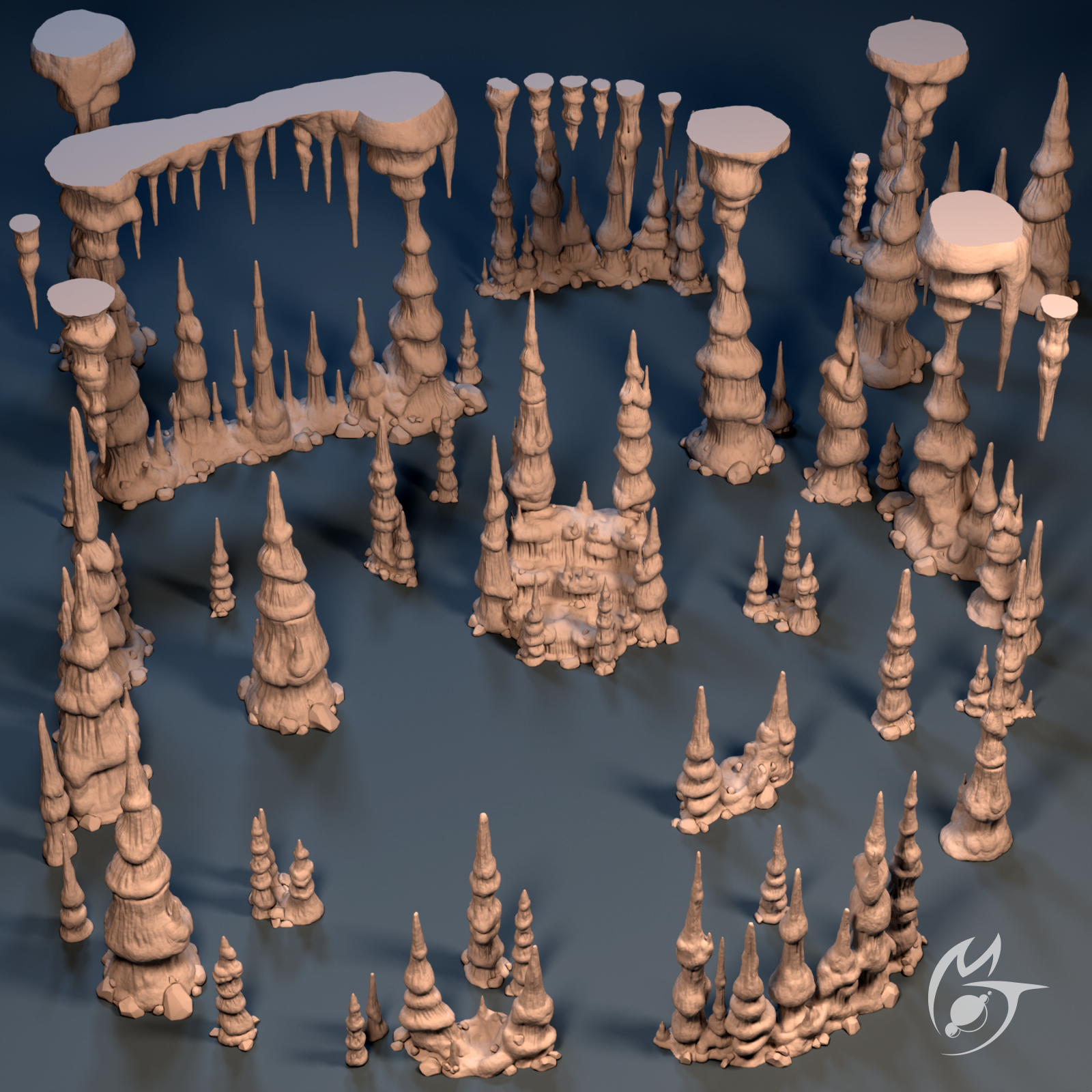 Stalactite and Stalagmite Growths - Scatter Terrain