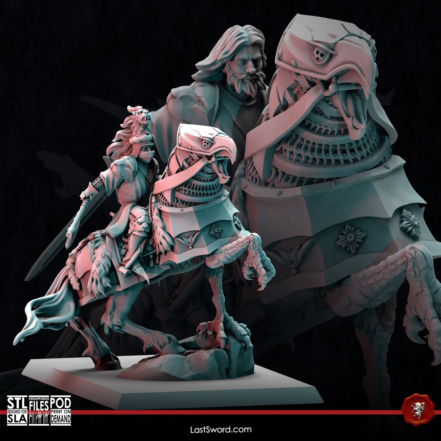 Grand Master of the Ducal Guard on Hippogriph | Pre-Supported | 30mm Avernia