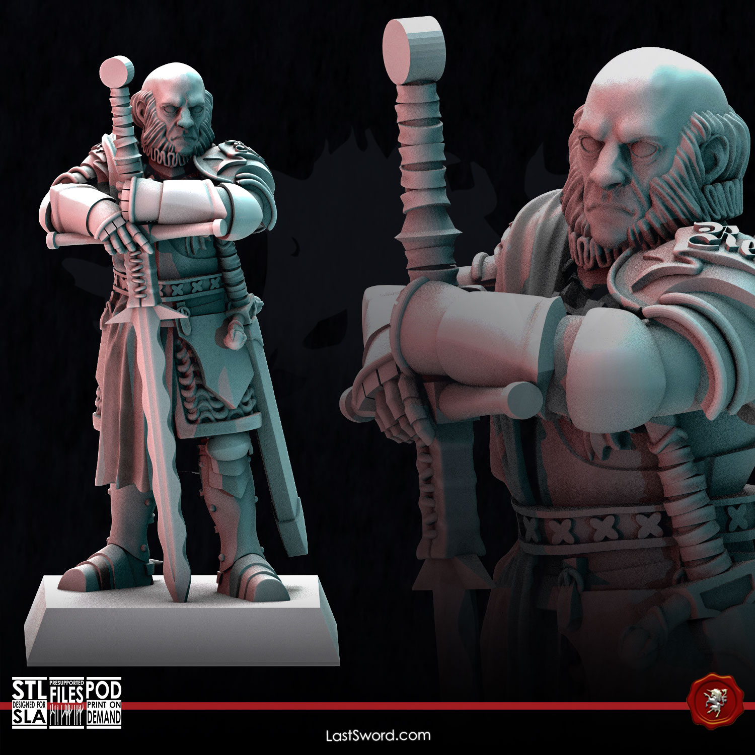 Lord Arcadius on foot | Pre-Supported | 30mm High Kingdom