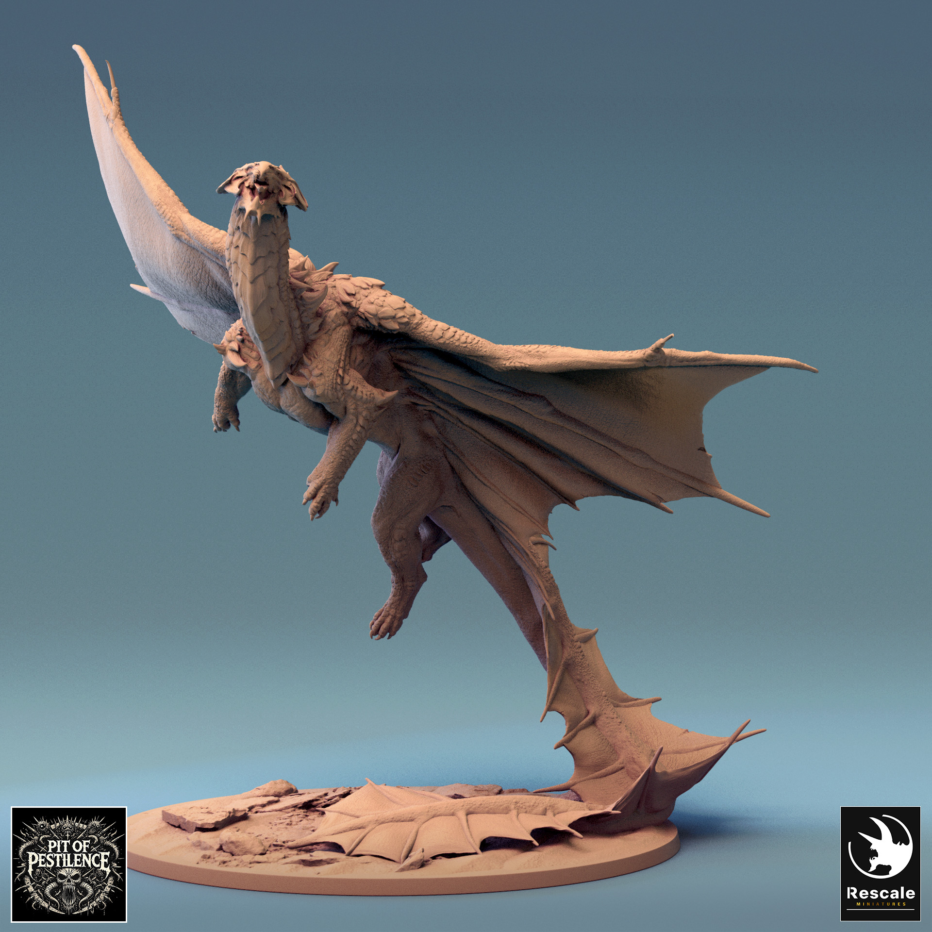 Legendary Metallic Brass Dragon Take Off