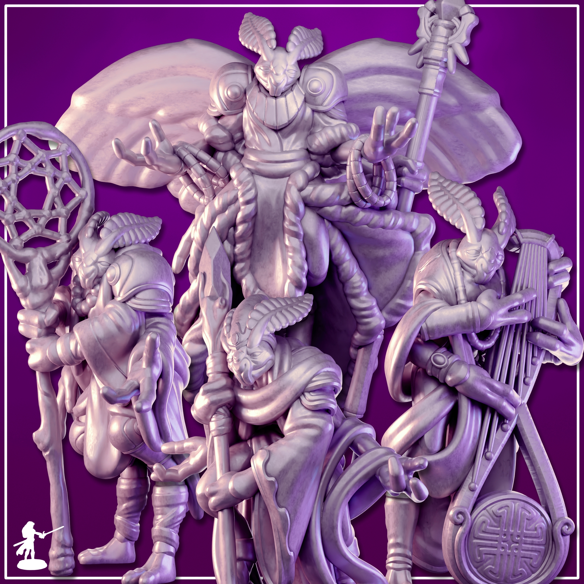 Mothfolk Priests - Collection [PRE-SUPPORTED] | Mothfolk Series