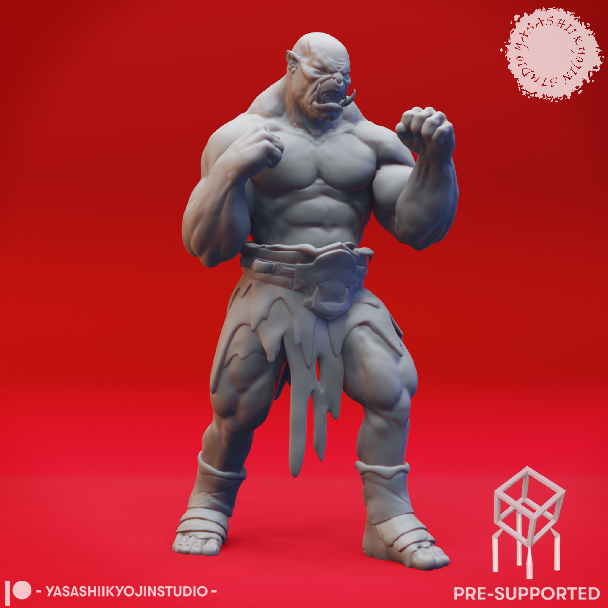 Orc Brawler - Tabletop Miniature (Pre-Supported)