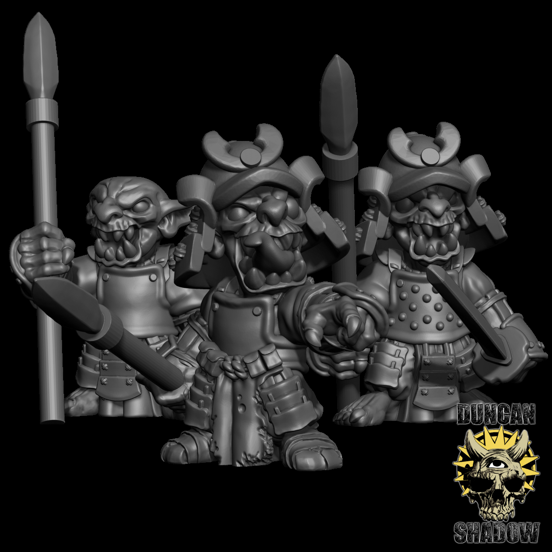 Goblin Samurai with Spears (Pre Supported)