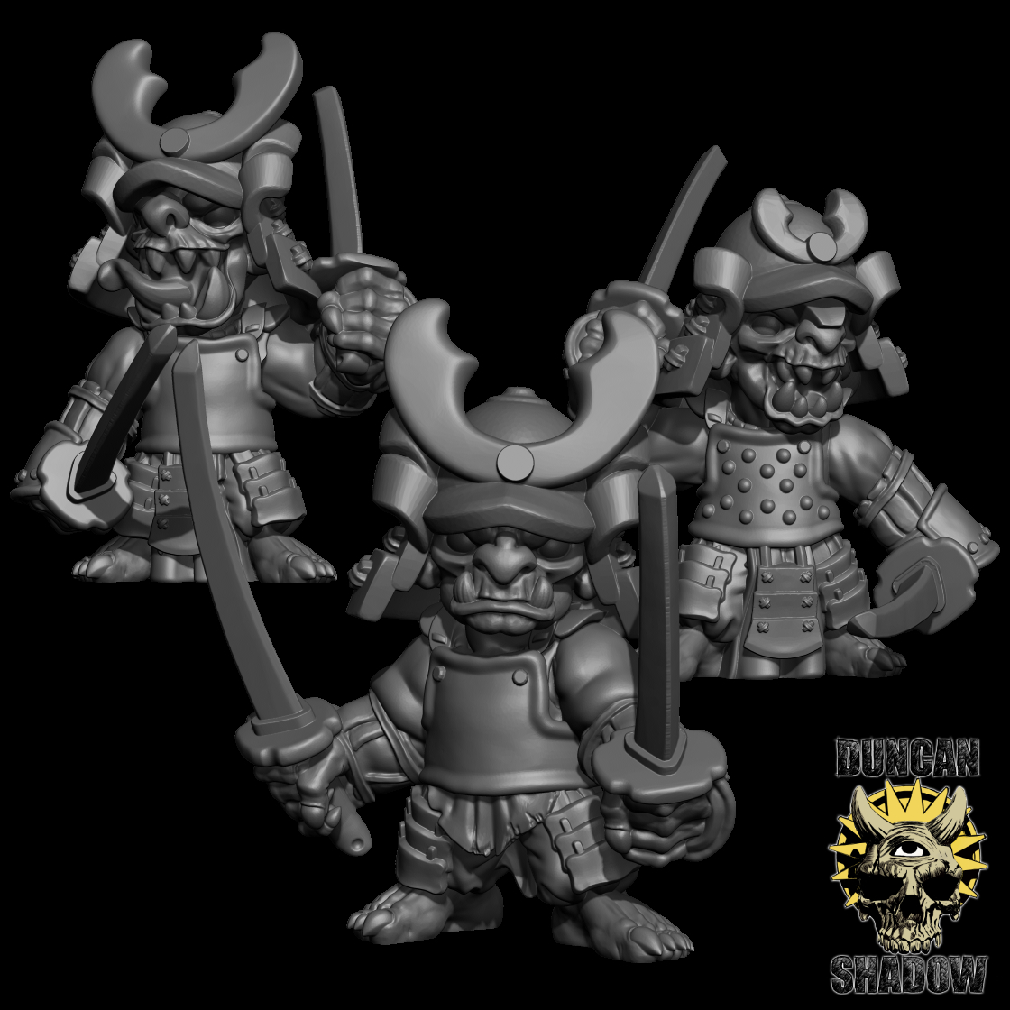 Goblin Samurai with Swords (Pre Supported)