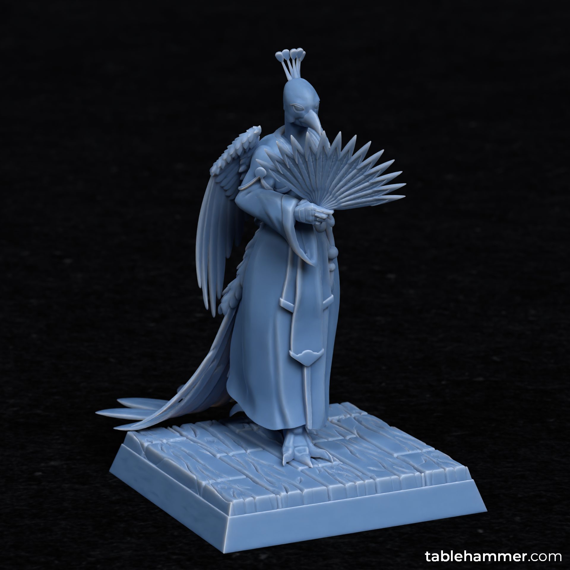 Shen-Kung - the Featherer (bird folk monk with fan weapon)