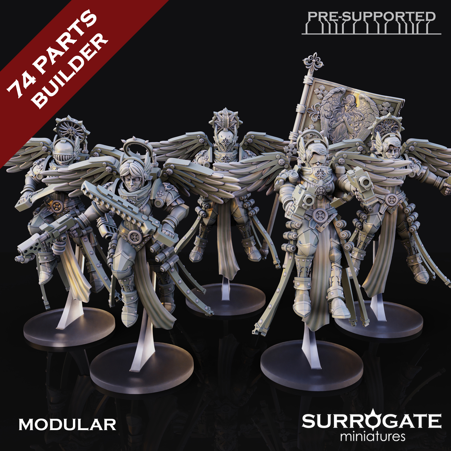 Daughters of Dawn Angelus Squad, Surrogate Miniatures July 2024 Modular Unit Release