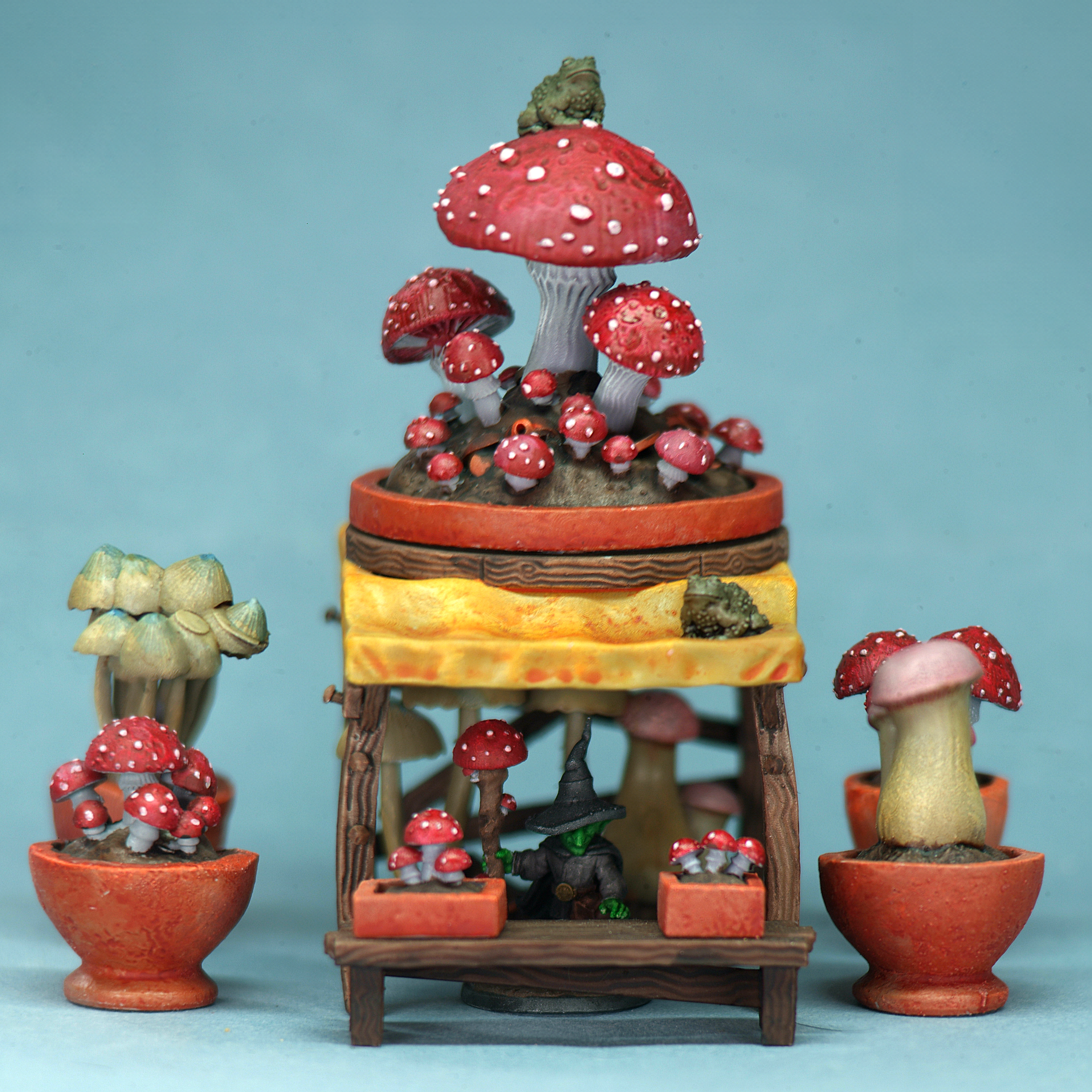 Goblin Mushroom Market Stall – Fantasy Terrain STL for RESIN Printing