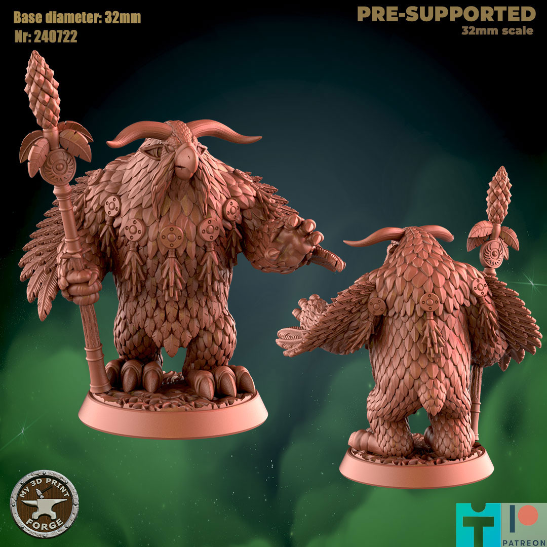 Druid Owlbear Horns Staff
