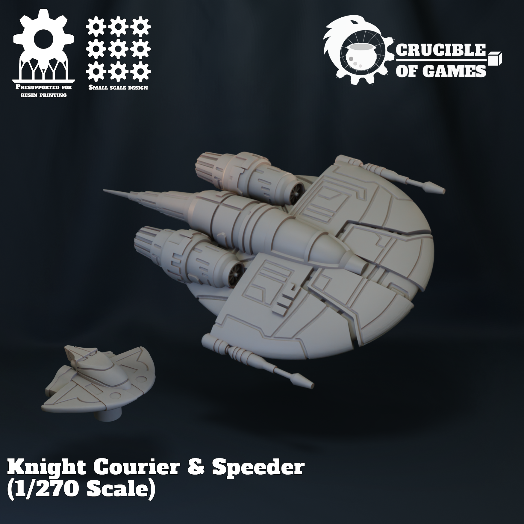 Knight Courier and Speeder (1/270 scale)