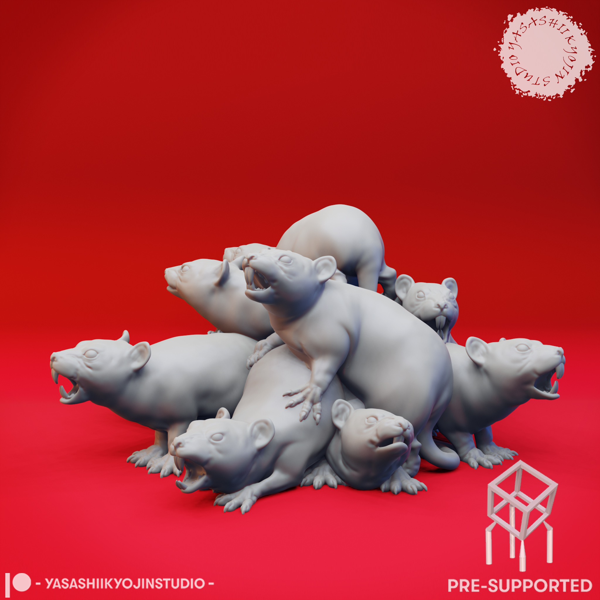 Swarm of Rats - Tabletop Miniature (Pre-Supported)