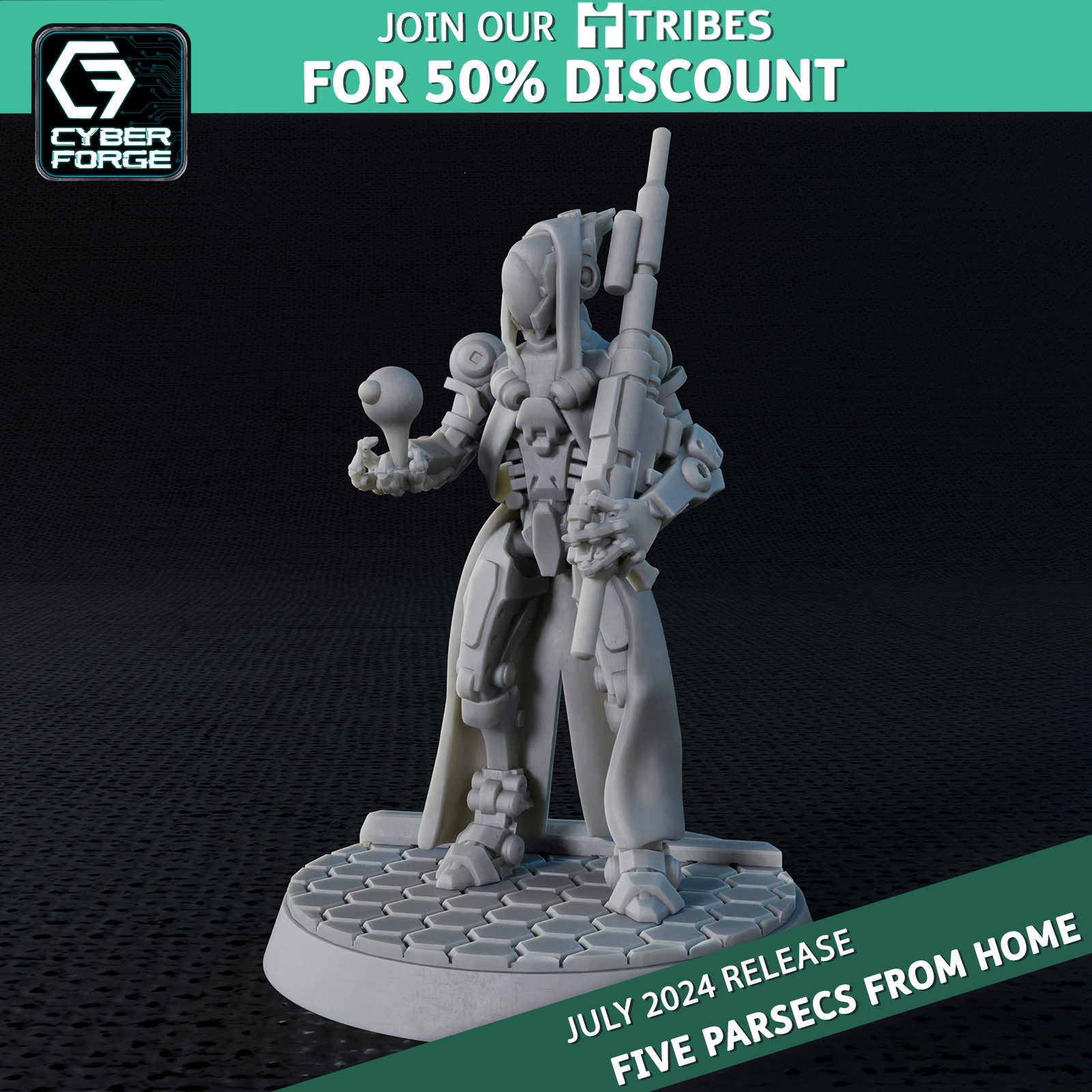 Standard Infantry Bot Hero - Five Parsecs From Home - Cyber Forge Miniatures