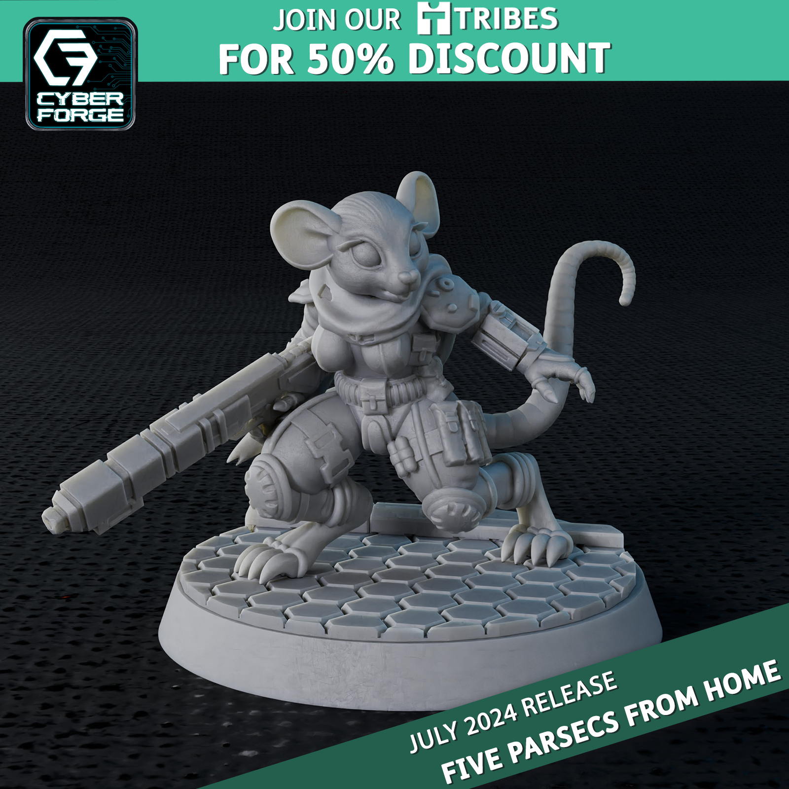 Female Skulker Adventurer Hero - Five Parsecs From Home - Cyber Forge Miniatures
