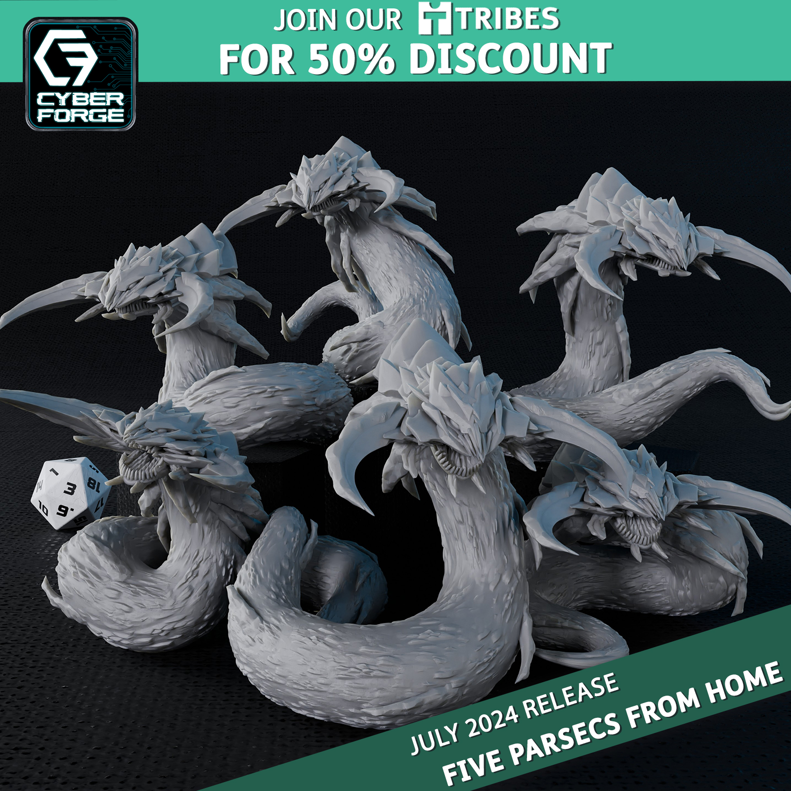 Slithering Horrors Monsters Unit - Five Parsecs From Home - Cyber Forge Miniatures