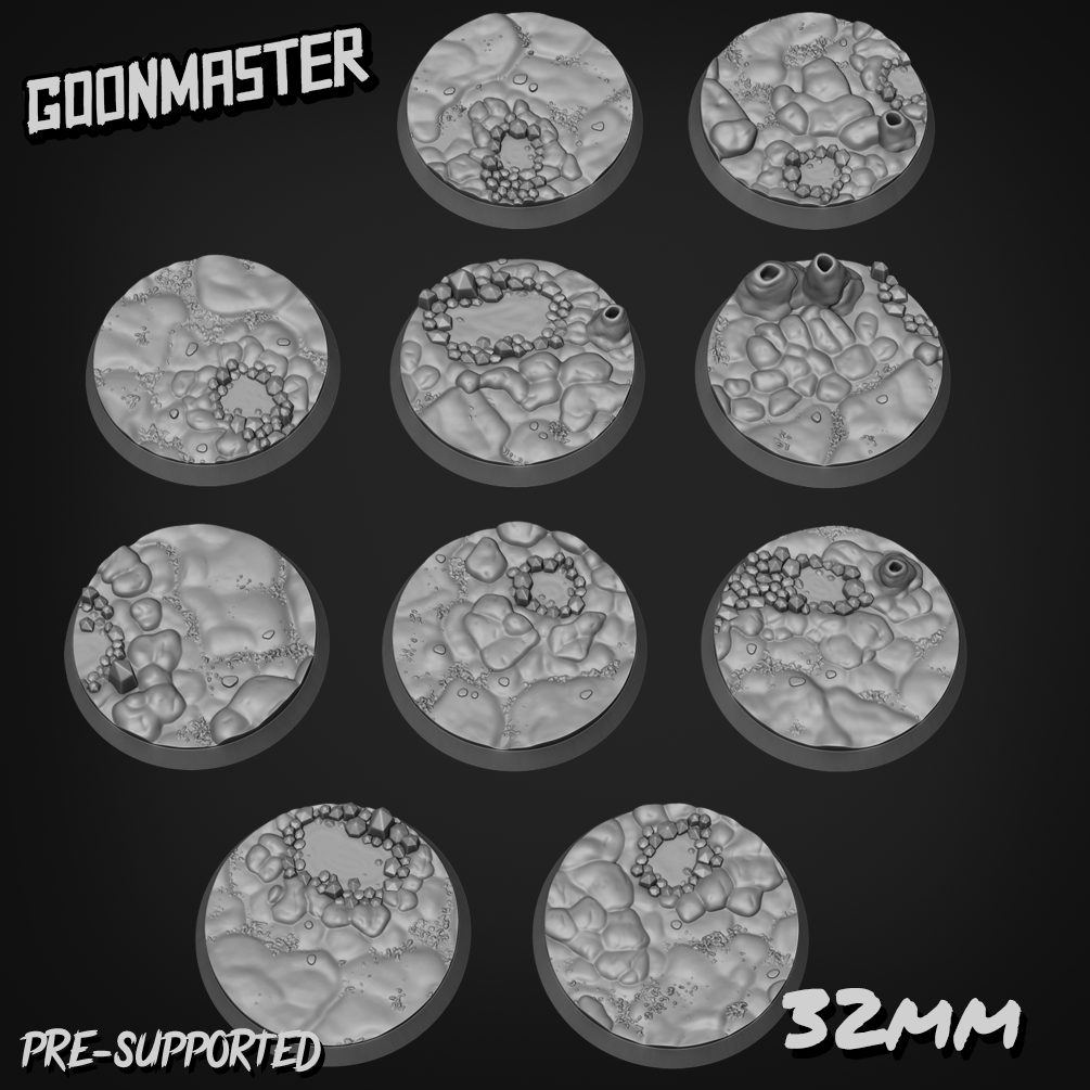 Crystal Cave Bases/Toppers 32mm Round x 10